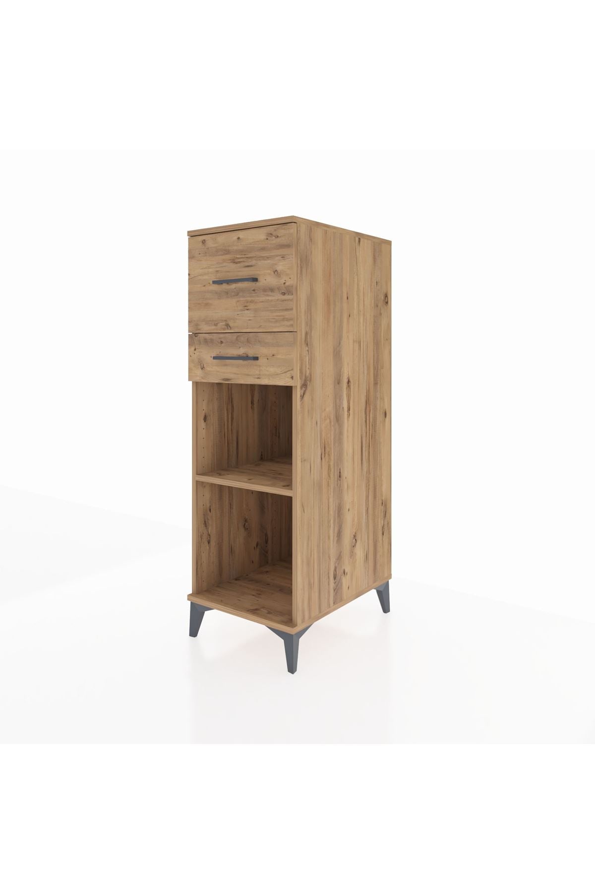 Kronos Dolap Tek Raflı 2 Çekmeceli 44x59x134 Çam-Çam