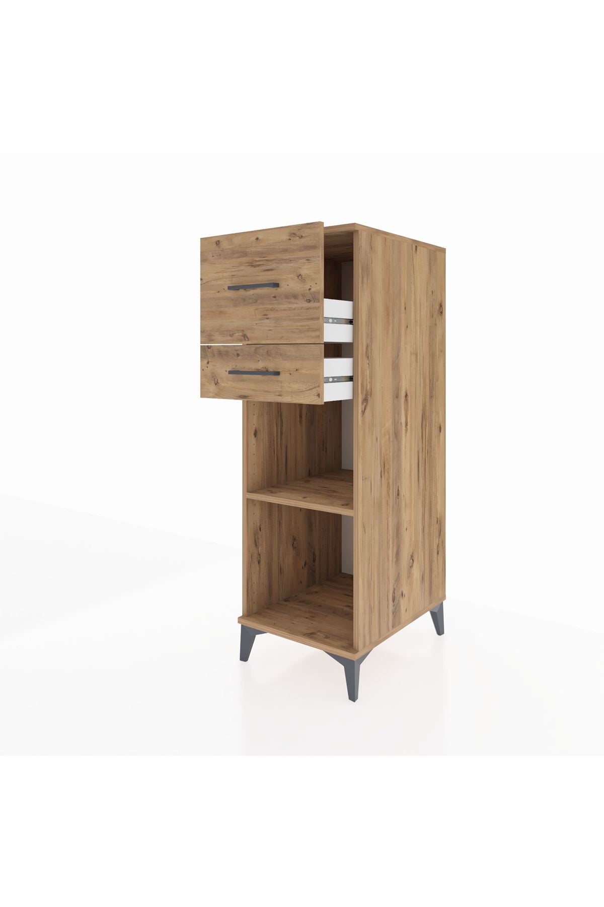 Kronos Dolap Tek Raflı 2 Çekmeceli 44x59x134 Çam-Çam