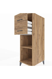Kronos Dolap Tek Raflı 2 Çekmeceli 44x59x134 Çam-Çam