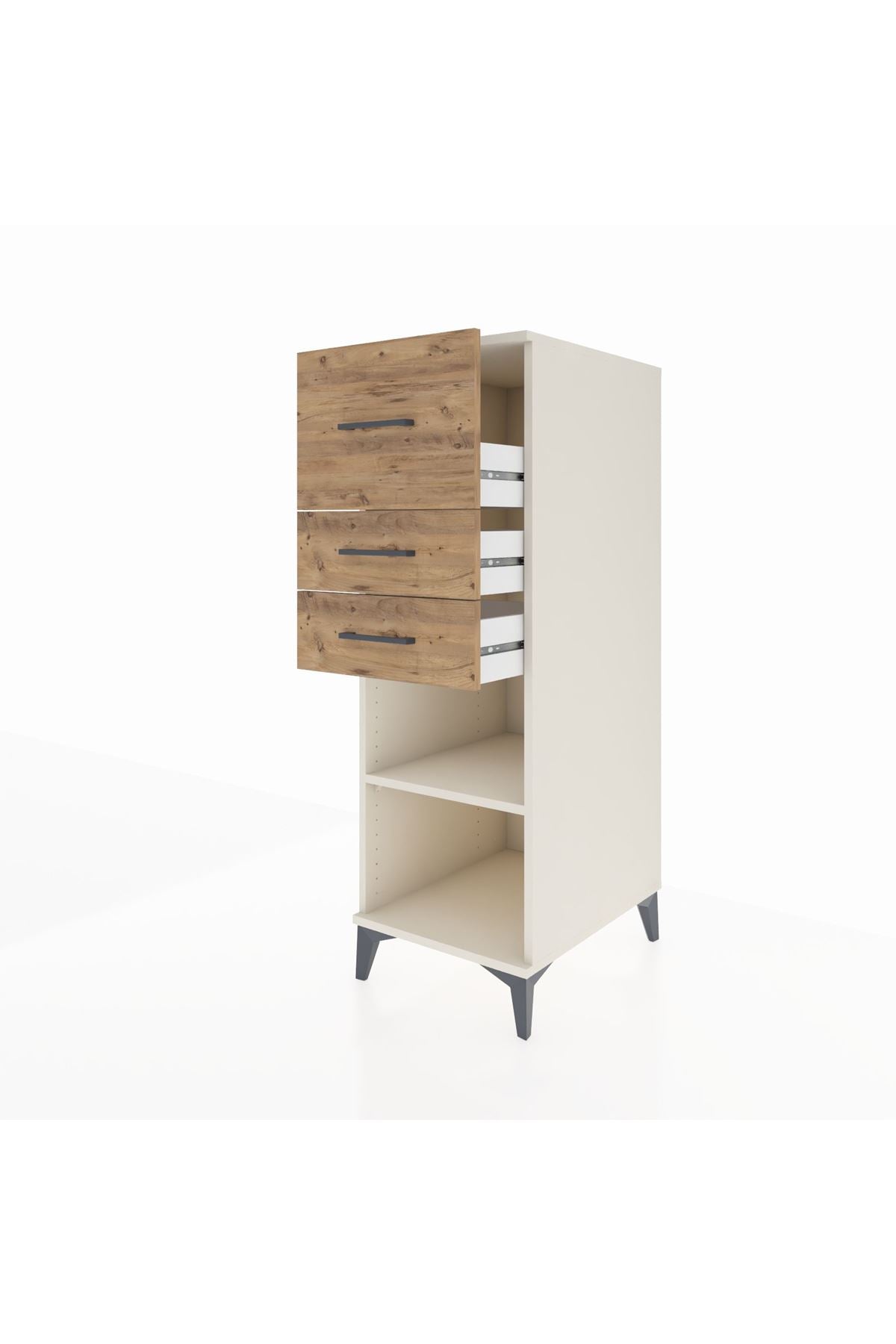 Kronos Dolap Tek Raflı 3 Çekmeceli 44x59x134 Aytaşı-Çam