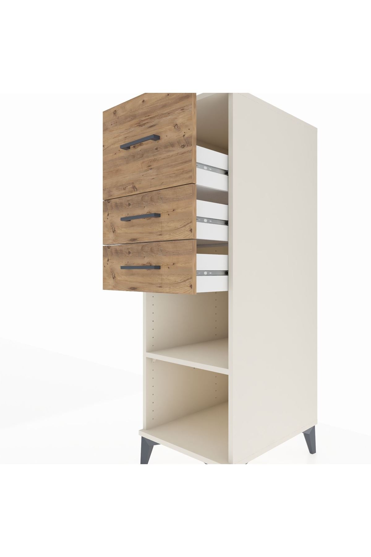 Kronos Dolap Tek Raflı 3 Çekmeceli 44x59x134 Aytaşı-Çam
