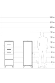 Kronos Dolap Tek Raflı 3 Çekmeceli 44x59x134 Aytaşı-Çam