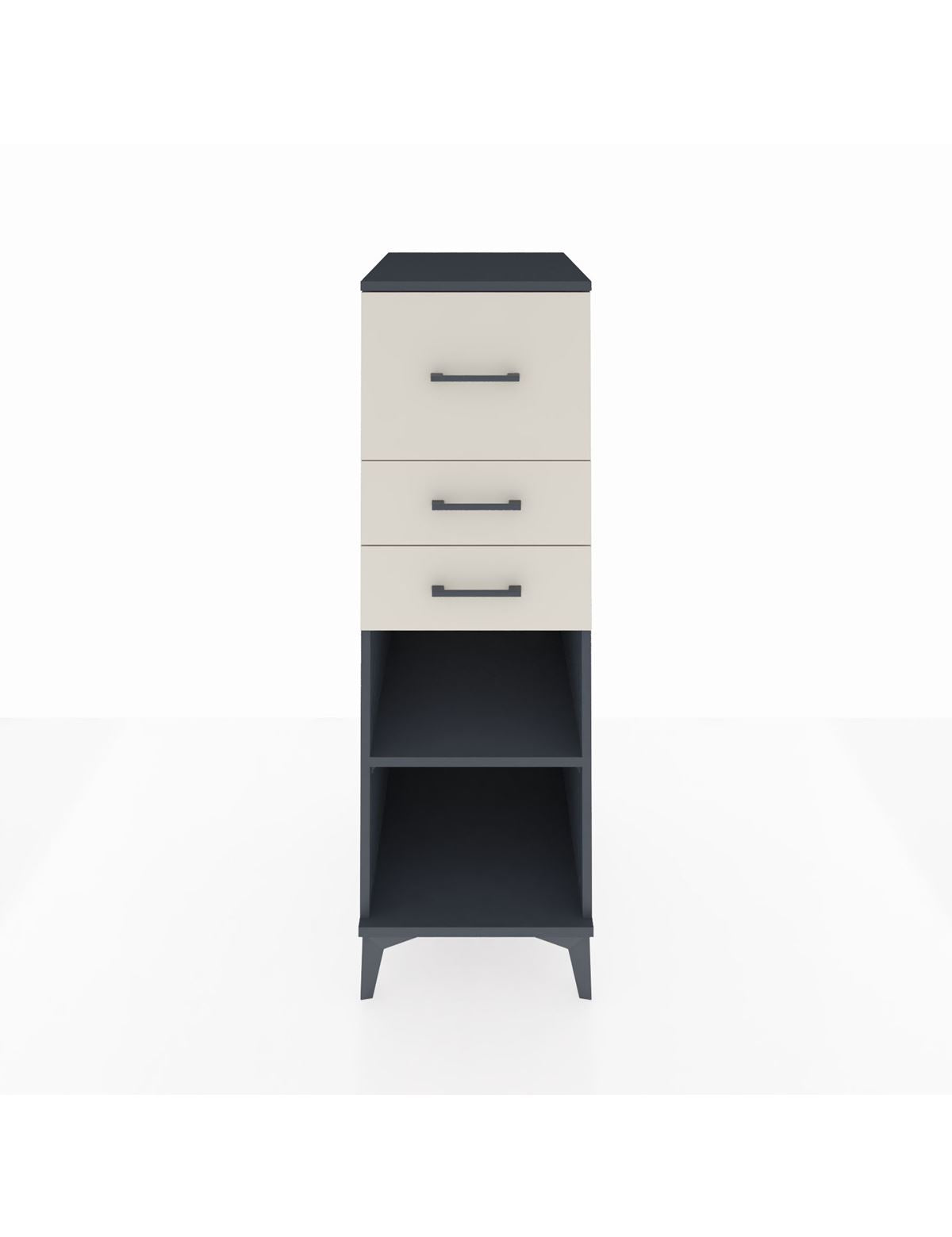Kronos Dolap Tek Raflı 3 Çekmeceli 44x59x134 Antrasit-Aytaşı