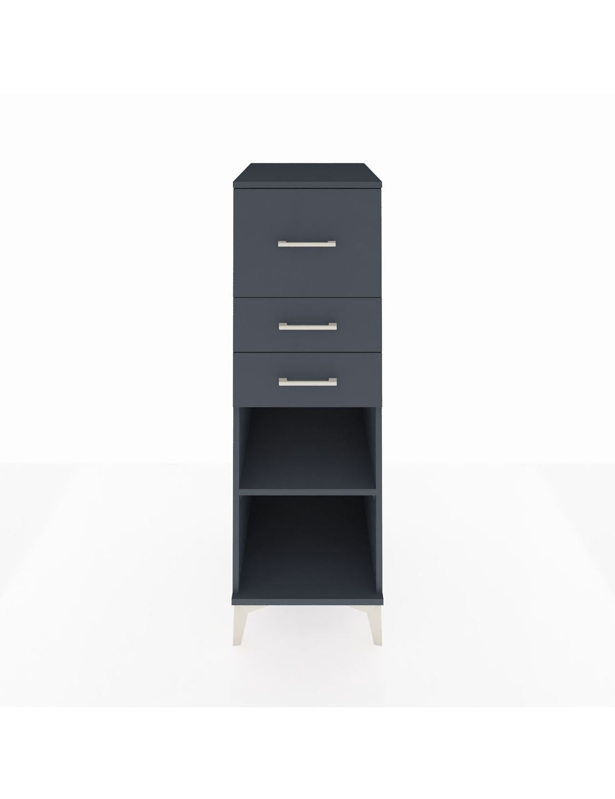 Kronos Dolap Tek Raflı 3 Çekmeceli 44x59x134 Antrasit-Antrasit