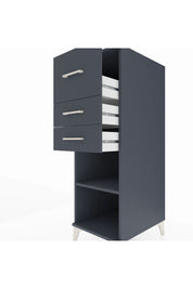Kronos Dolap Tek Raflı 3 Çekmeceli 44x59x134 Antrasit-Antrasit