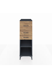 Kronos Dolap Tek Raflı 3 Çekmeceli 44x59x134 Antrasit-Çam