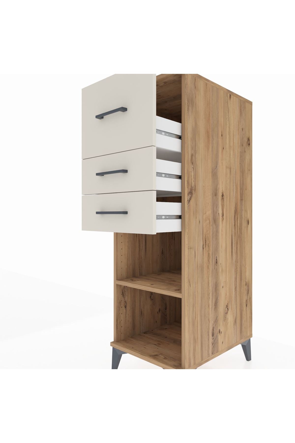 Kronos Dolap Tek Raflı 3 Çekmeceli 44x59x134 Çam-Aytaşı