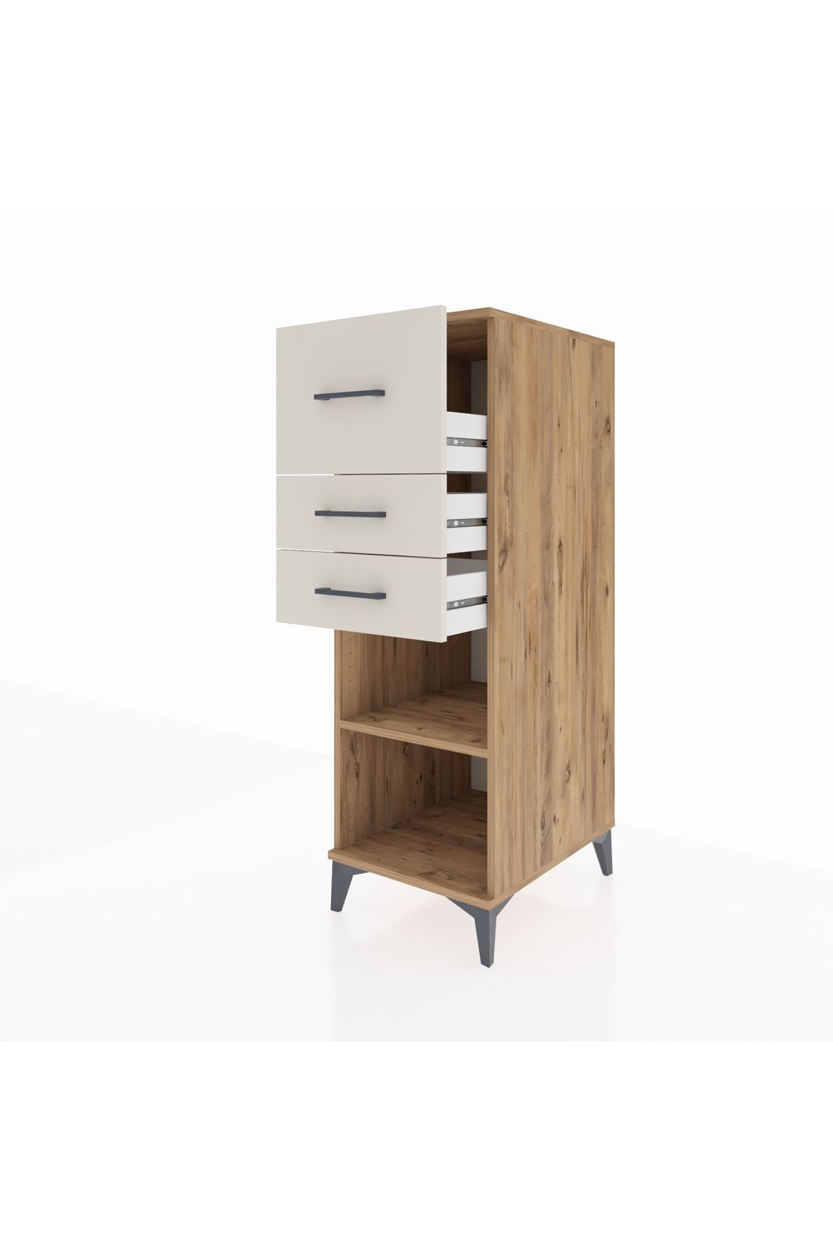 Kronos Dolap Tek Raflı 3 Çekmeceli 44x59x134 Çam-Aytaşı