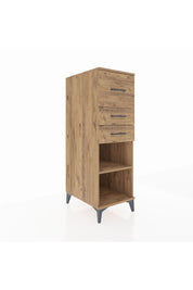 Kronos Dolap Tek Raflı 3 Çekmeceli 44x59x134 Çam-Çam