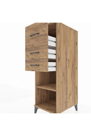 Kronos Dolap Tek Raflı 3 Çekmeceli 44x59x134 Çam-Çam