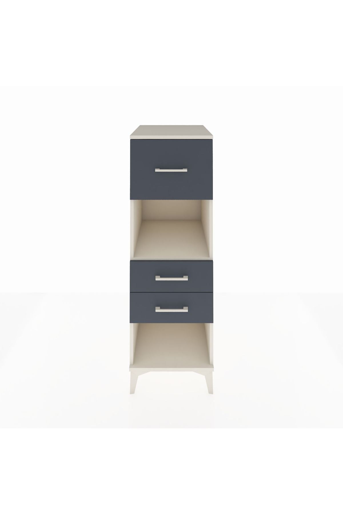 Kronos Dolap Tek Raflı 3 Çekmeceli 44x59x134 Aytaşı-Antrasit