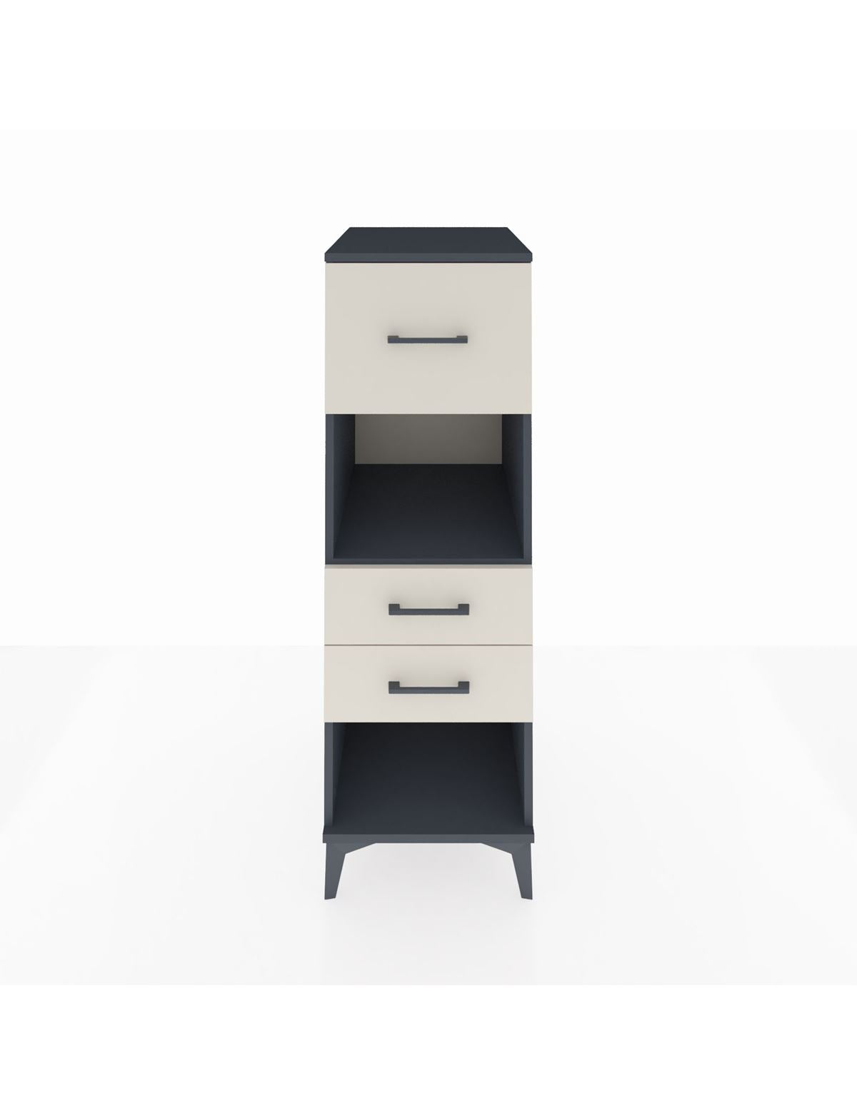 Kronos Dolap Tek Raflı 3 Çekmeceli 44x59x134 Antrasit-Aytaşı