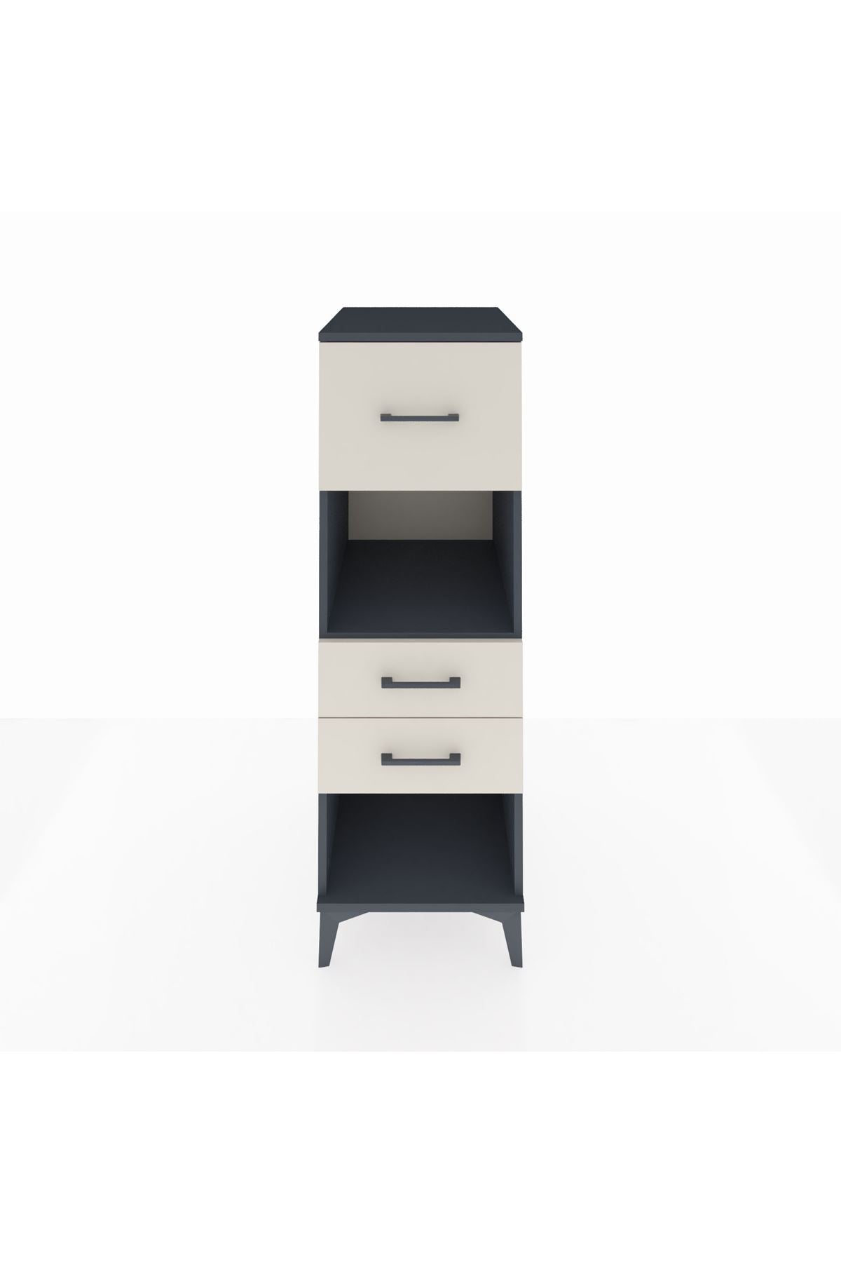 Kronos Dolap Tek Raflı 3 Çekmeceli 44x59x134 Antrasit-Aytaşı