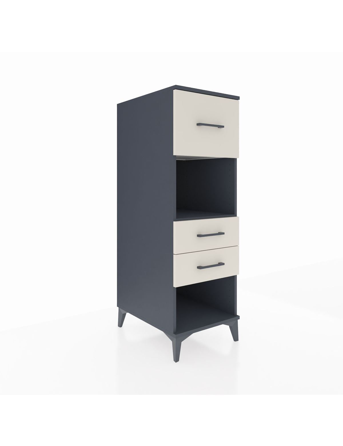 Kronos Dolap Tek Raflı 3 Çekmeceli 44x59x134 Antrasit-Aytaşı