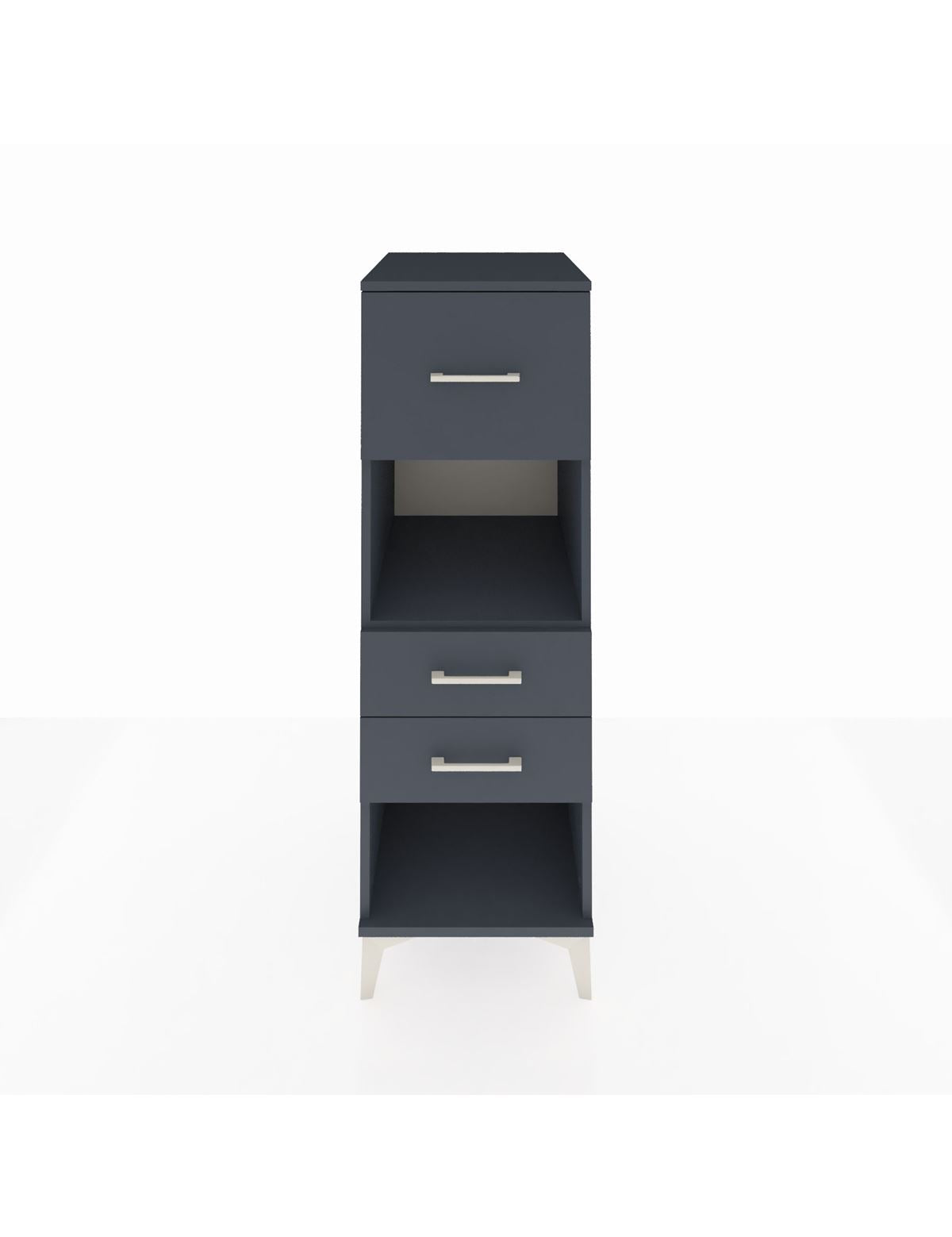 Kronos Dolap Tek Raflı 3 Çekmeceli 44x59x134 Antrasit-Antrasit