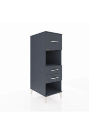 Kronos Dolap Tek Raflı 3 Çekmeceli 44x59x134 Antrasit-Antrasit