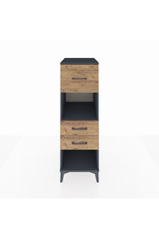 Kronos Dolap Tek Raflı 3 Çekmeceli 44x59x134 Antrasit-Çam