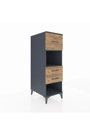 Kronos Dolap Tek Raflı 3 Çekmeceli 44x59x134 Antrasit-Çam