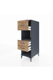 Kronos Dolap Tek Raflı 3 Çekmeceli 44x59x134 Antrasit-Çam