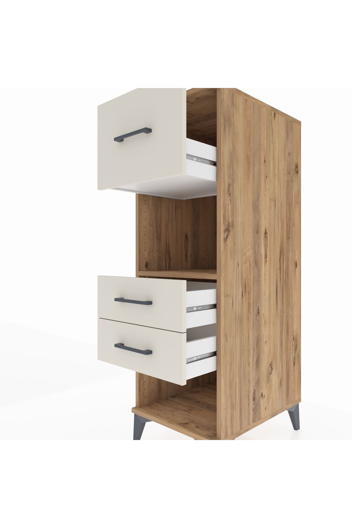 Kronos Dolap Tek Raflı 3 Çekmeceli 44x59x134 Çam-Aytaşı