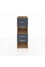 Kronos Dolap Tek Raflı 3 Çekmeceli 44x59x134 Çam-Antrasit