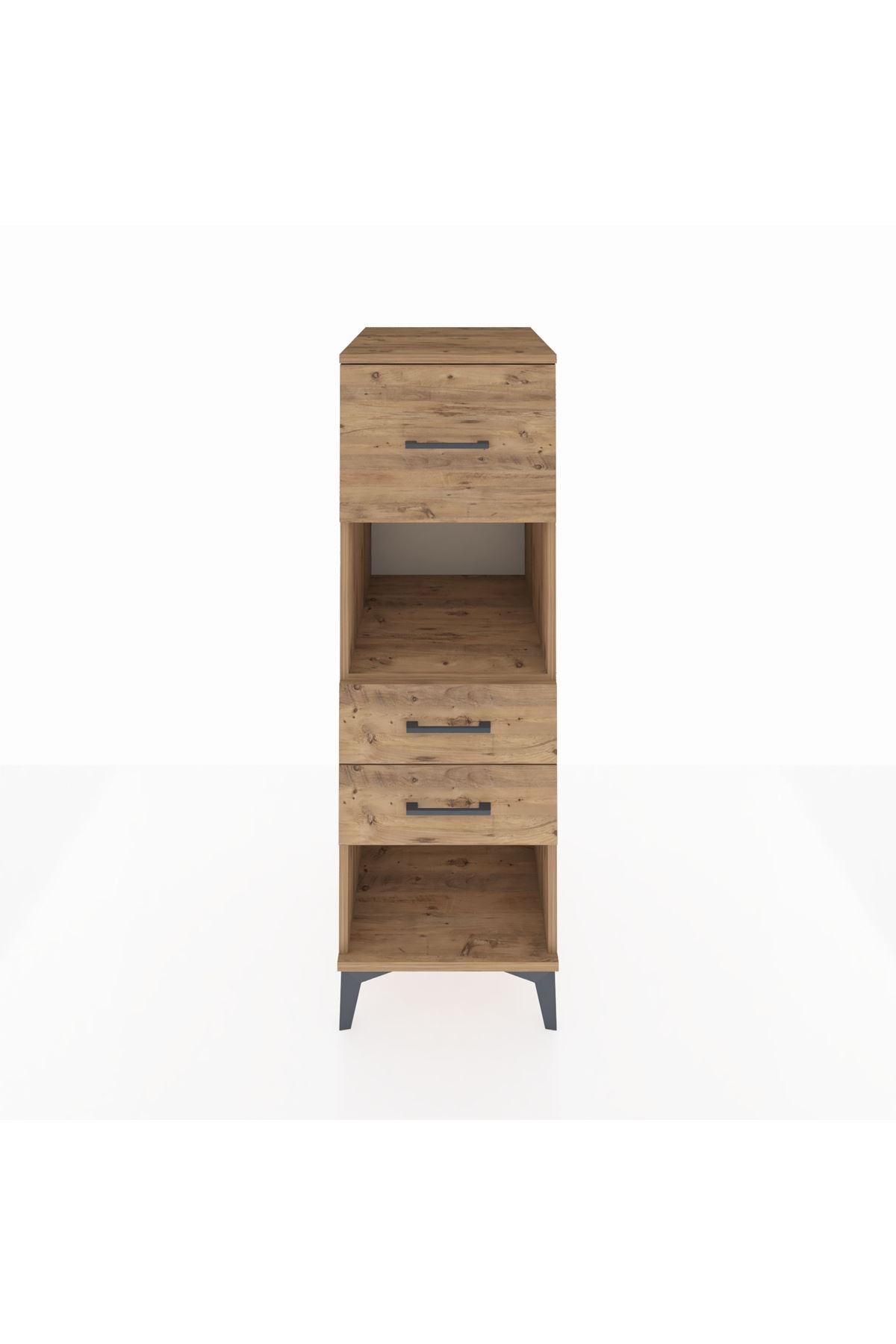 Kronos Dolap Tek Raflı 3 Çekmeceli 44x59x134 Çam-Çam