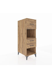 Kronos Dolap Tek Raflı 3 Çekmeceli 44x59x134 Çam-Çam