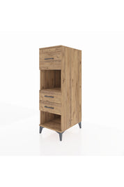 Kronos Dolap Tek Raflı 3 Çekmeceli 44x59x134 Çam-Çam