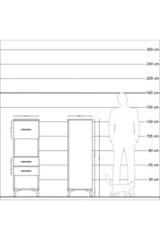 Kronos Dolap Tek Raflı 3 Çekmeceli 44x59x134 Çam-Çam