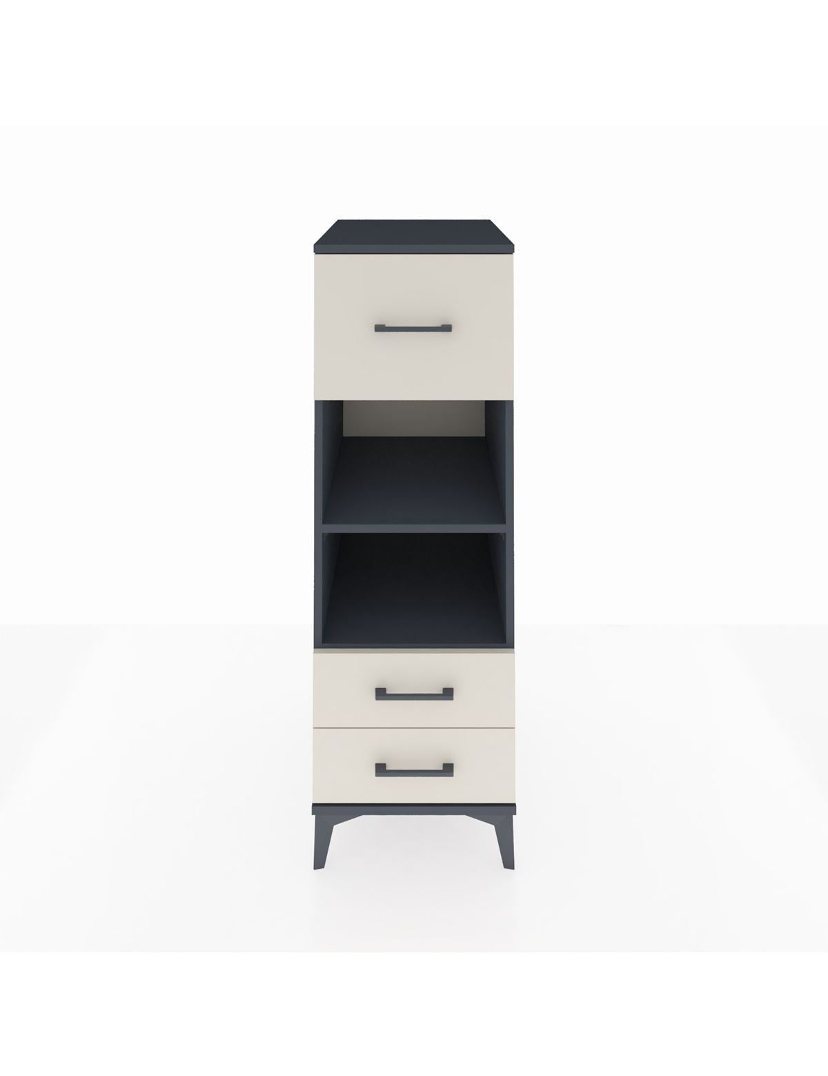 Kronos Dolap 2 Raflı 3 Çekmeceli 44x59x134 Antrasit-Aytaşı