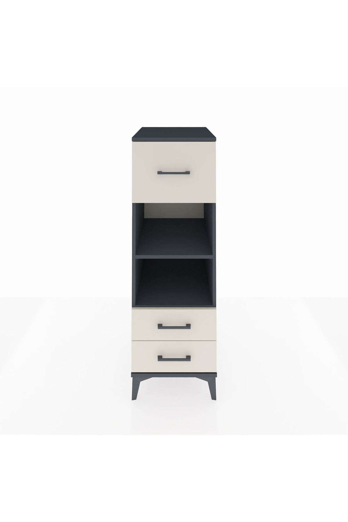 Kronos Dolap 2 Raflı 3 Çekmeceli 44x59x134 Antrasit-Aytaşı