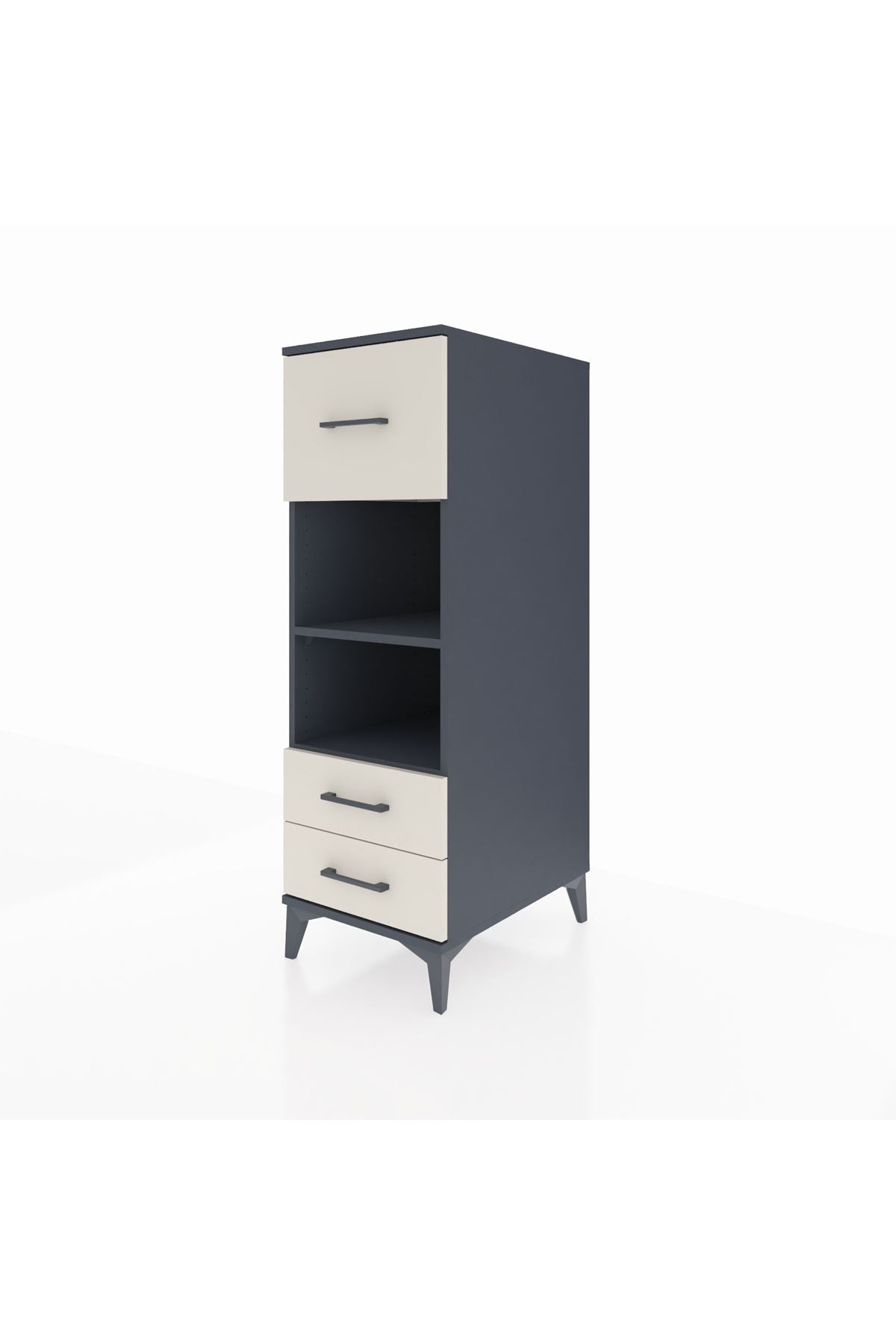 Kronos Dolap 2 Raflı 3 Çekmeceli 44x59x134 Antrasit-Aytaşı