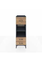 Kronos Dolap 2 Raflı 3 Çekmeceli 44x59x134 Antrasit-Çam