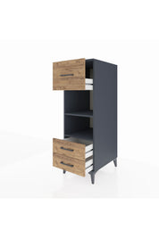 Kronos Dolap 2 Raflı 3 Çekmeceli 44x59x134 Antrasit-Çam