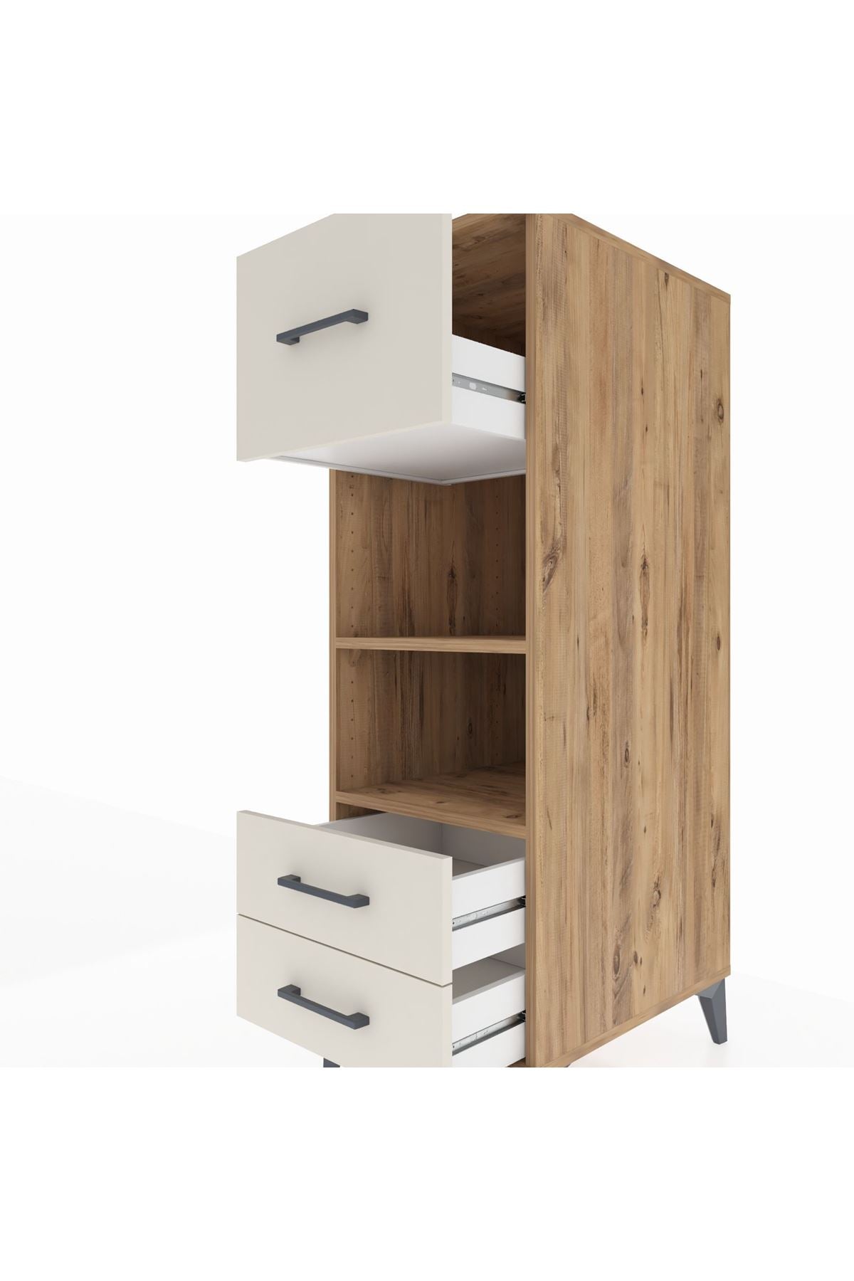 Kronos Dolap 2 Raflı 3 Çekmeceli 44x59x134 Çam-Aytaşı