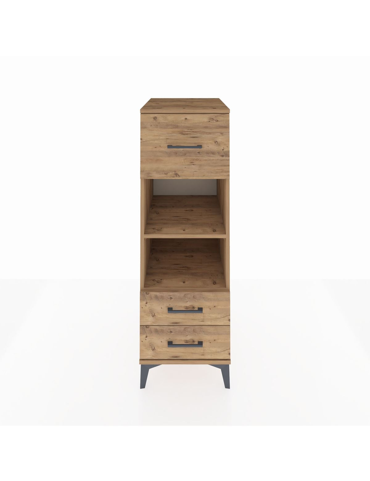 Kronos Dolap 2 Raflı 3 Çekmeceli 44x59x134 Çam-Çam