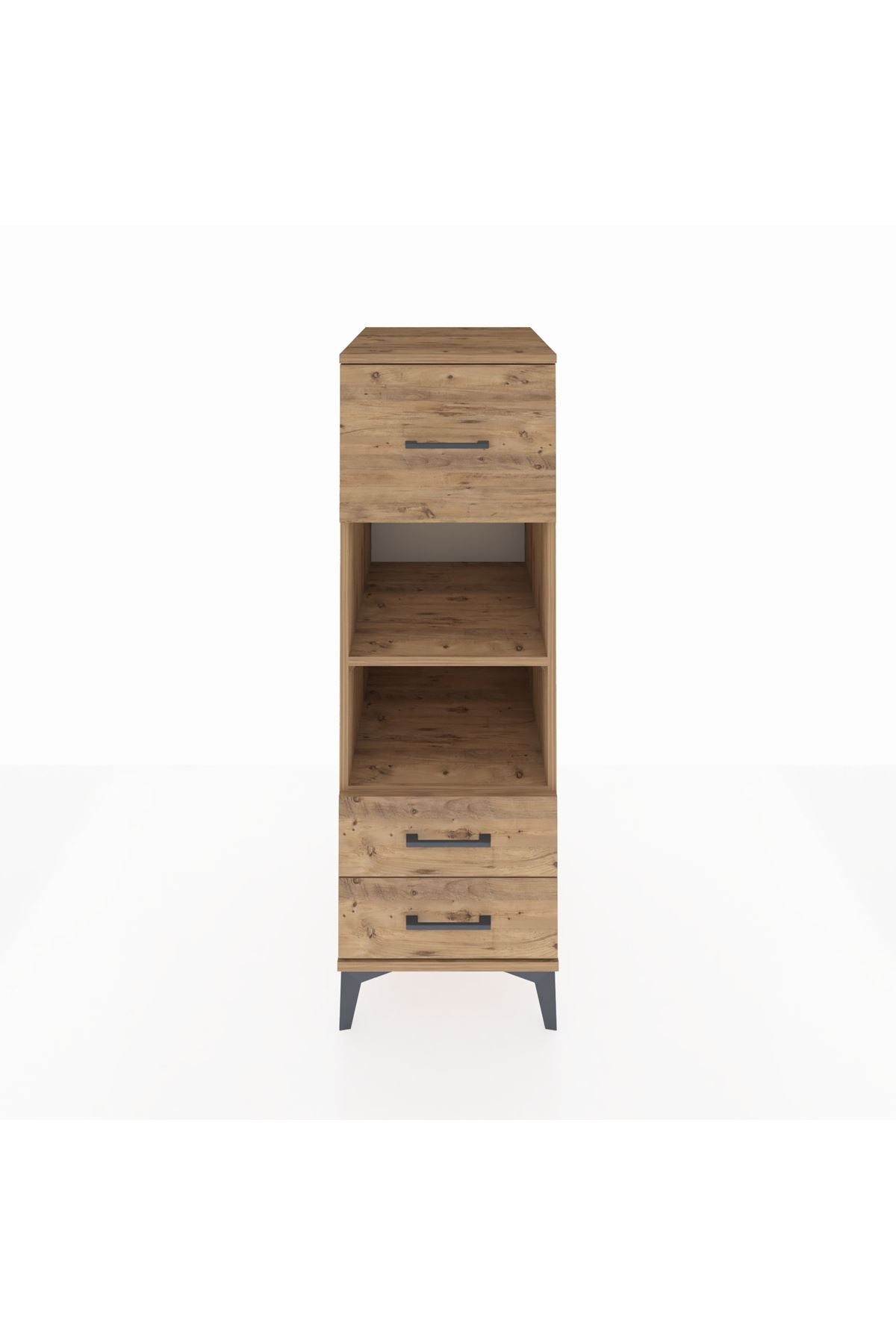 Kronos Dolap 2 Raflı 3 Çekmeceli 44x59x134 Çam-Çam