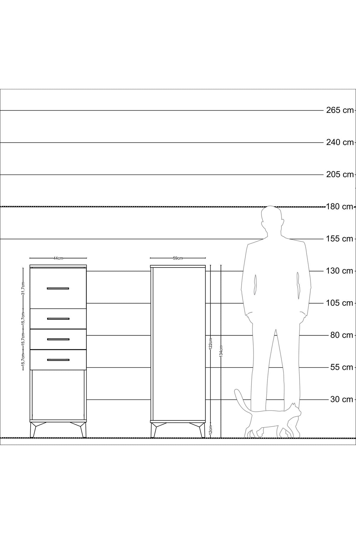 Kronos Dolap 4 Çekmeceli 44x59x134 Aytaşı-Aytaşı