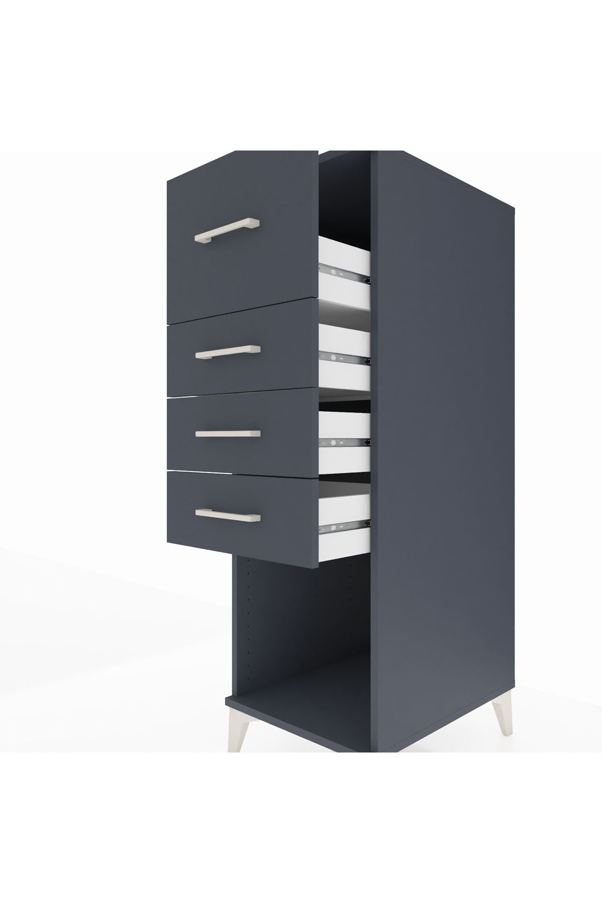 Kronos Dolap 4 Çekmeceli 44x59x134 Antrasit-Antrasit