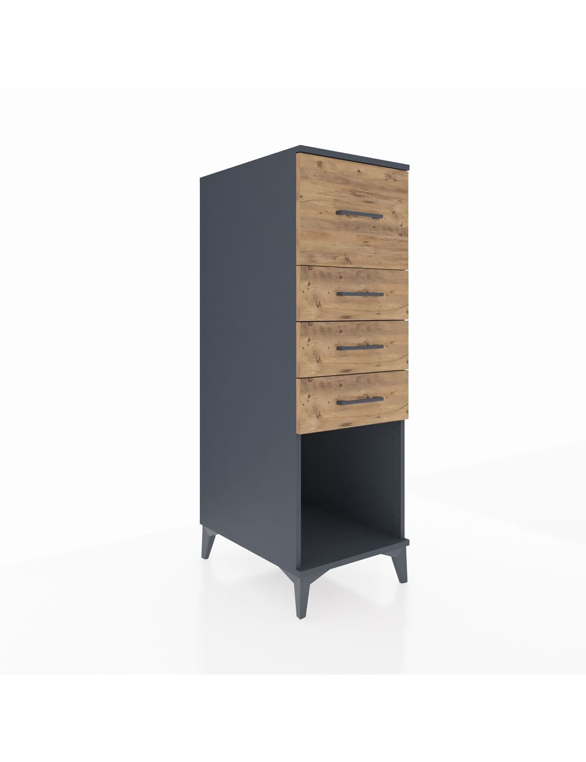 Kronos Dolap 4 Çekmeceli 44x59x134 Antrasit-Çam