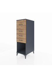 Kronos Dolap 4 Çekmeceli 44x59x134 Antrasit-Çam
