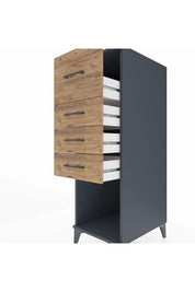 Kronos Dolap 4 Çekmeceli 44x59x134 Antrasit-Çam