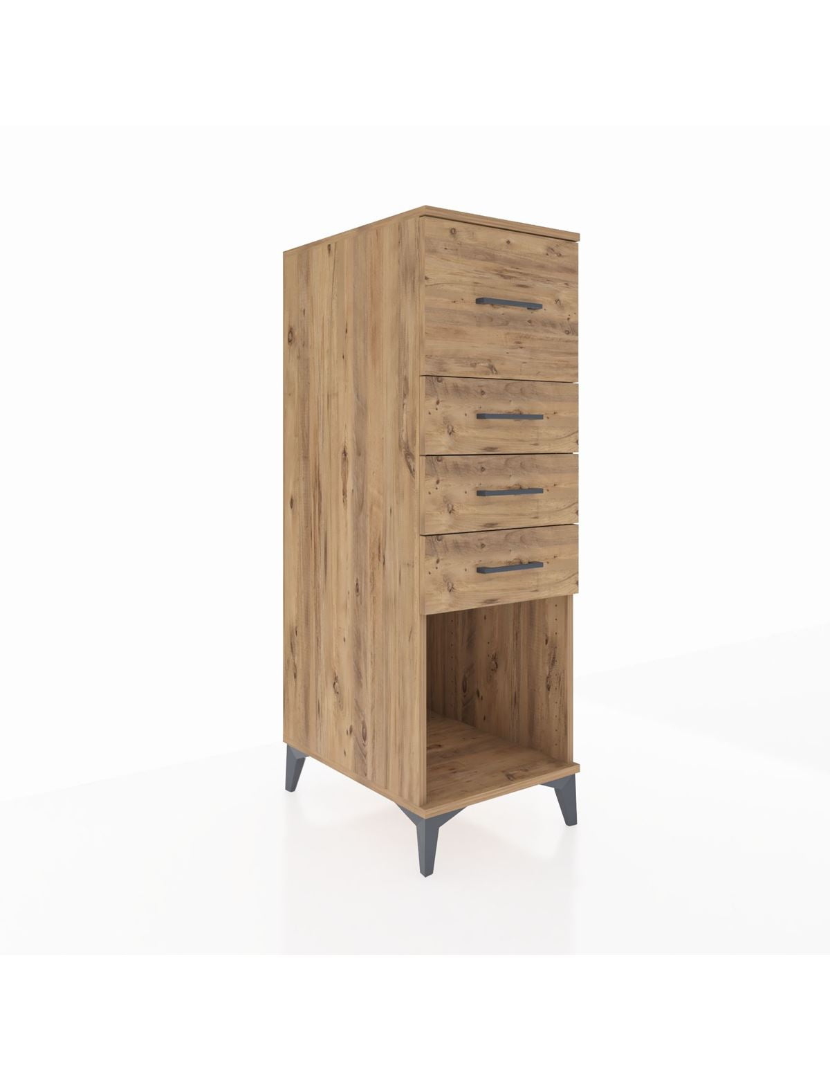 Kronos Dolap 4 Çekmeceli 44x59x134 Çam-Çam