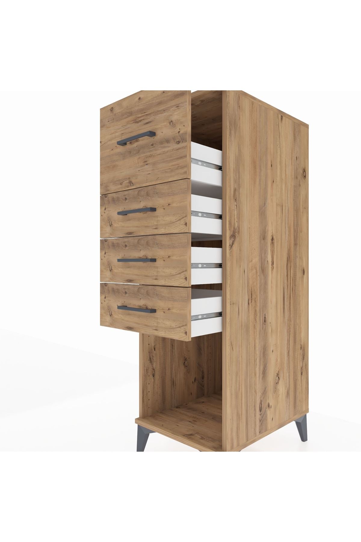 Kronos Dolap 4 Çekmeceli 44x59x134 Çam-Çam