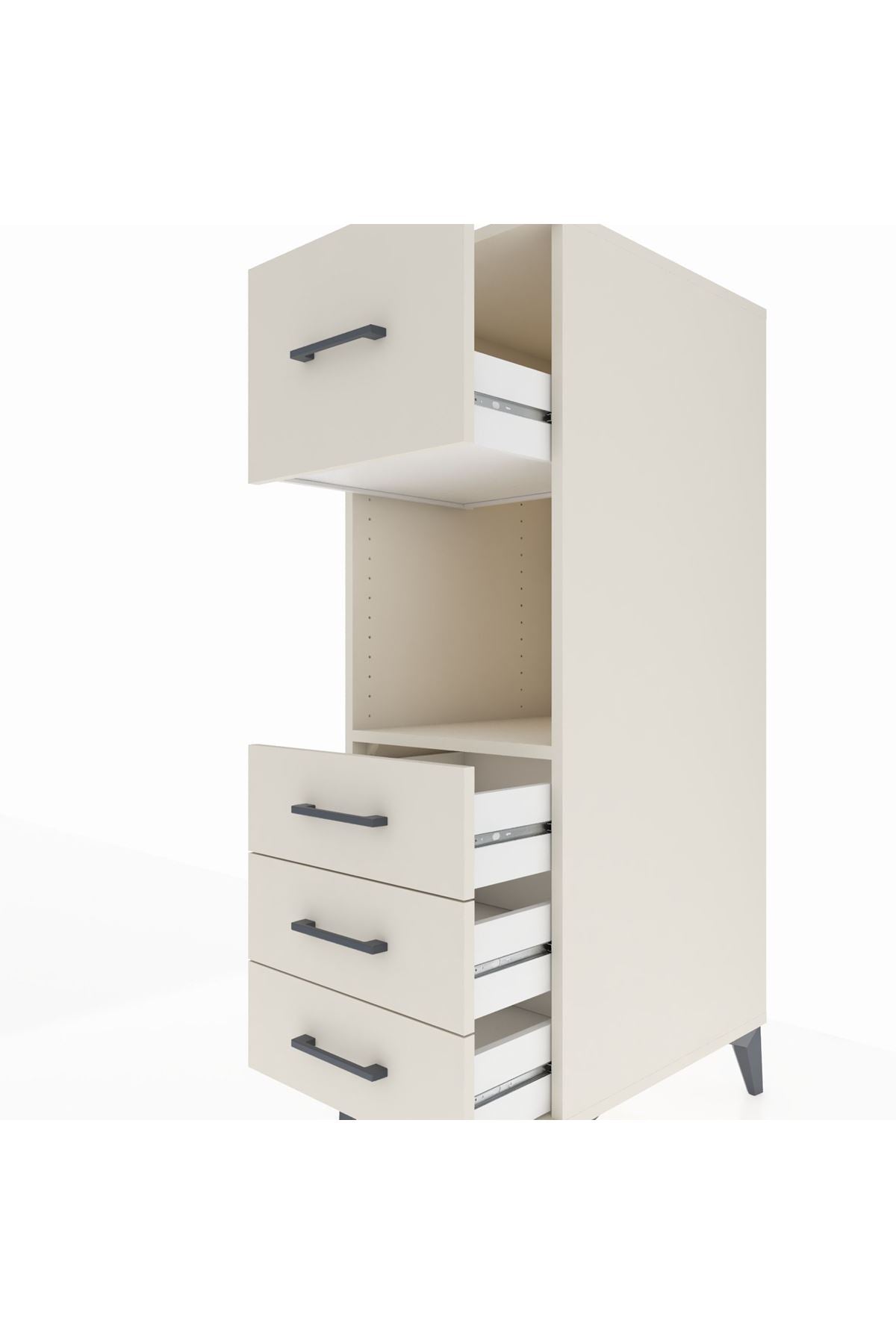 Kronos Dolap Tek Raflı 4 Çekmeceli 44x59x134 Aytaşı-Aytaşı