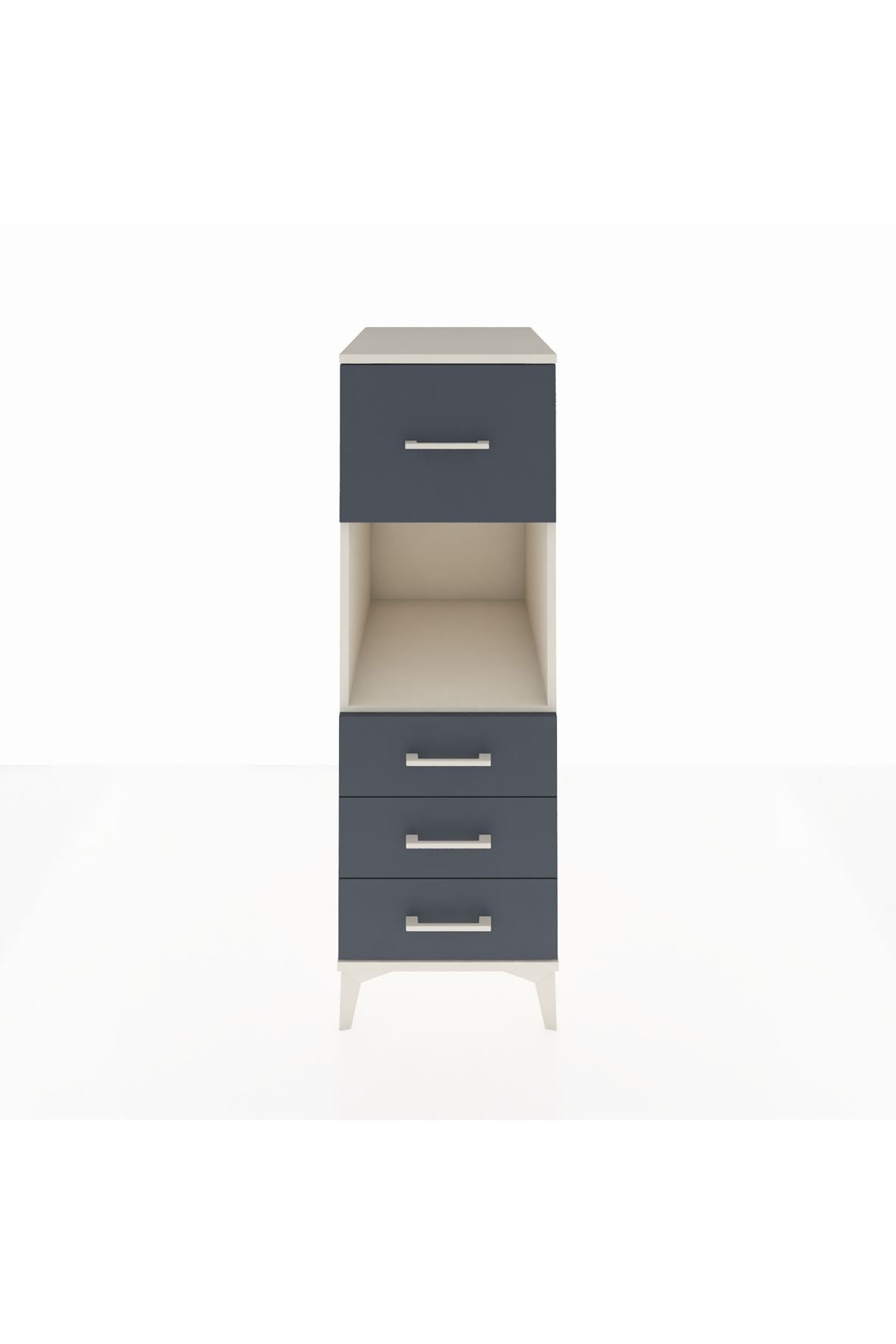 Kronos Dolap Tek Raflı 4 Çekmeceli 44x59x134 Aytaşı-Antrasit