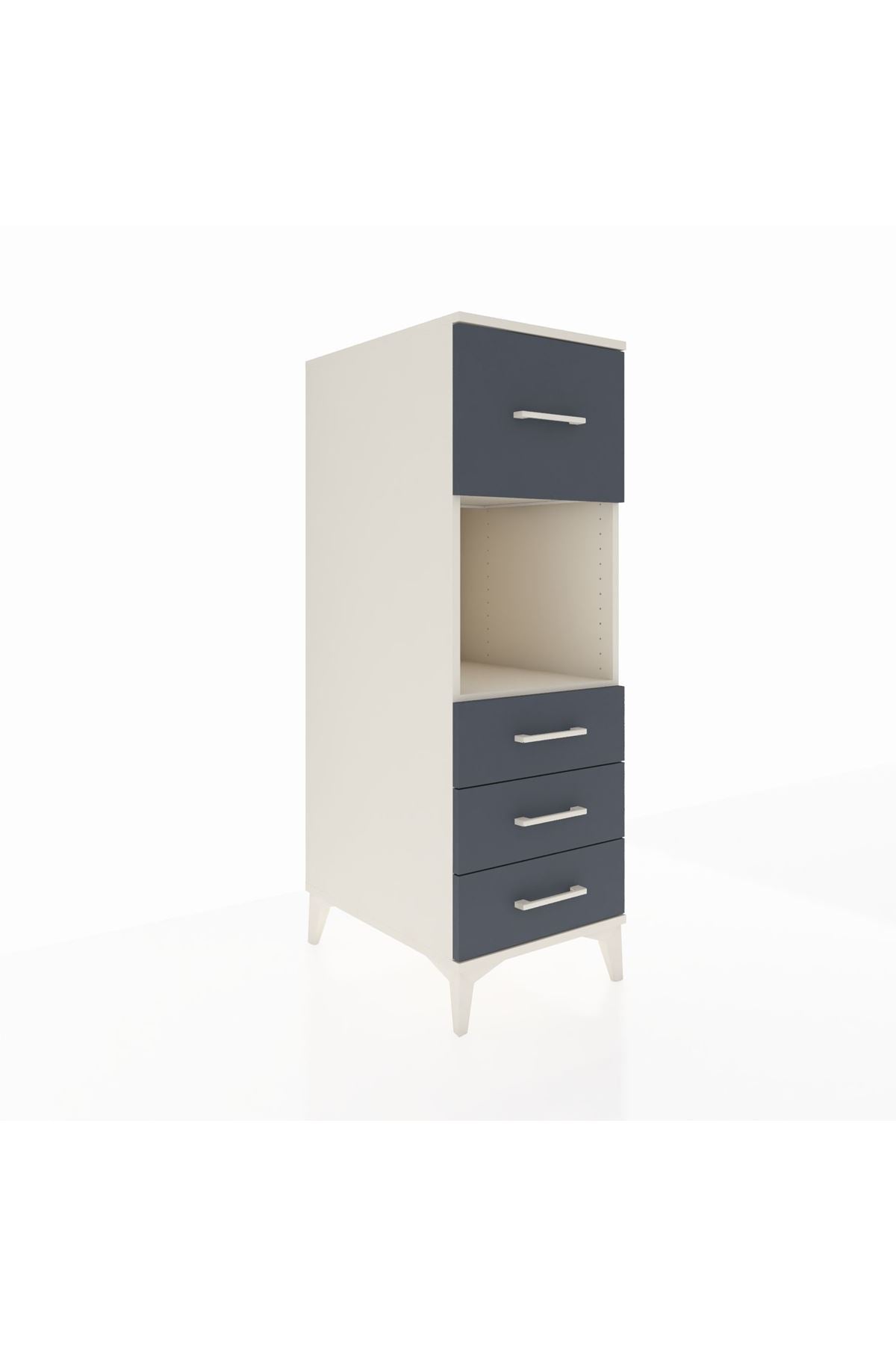 Kronos Dolap Tek Raflı 4 Çekmeceli 44x59x134 Aytaşı-Antrasit