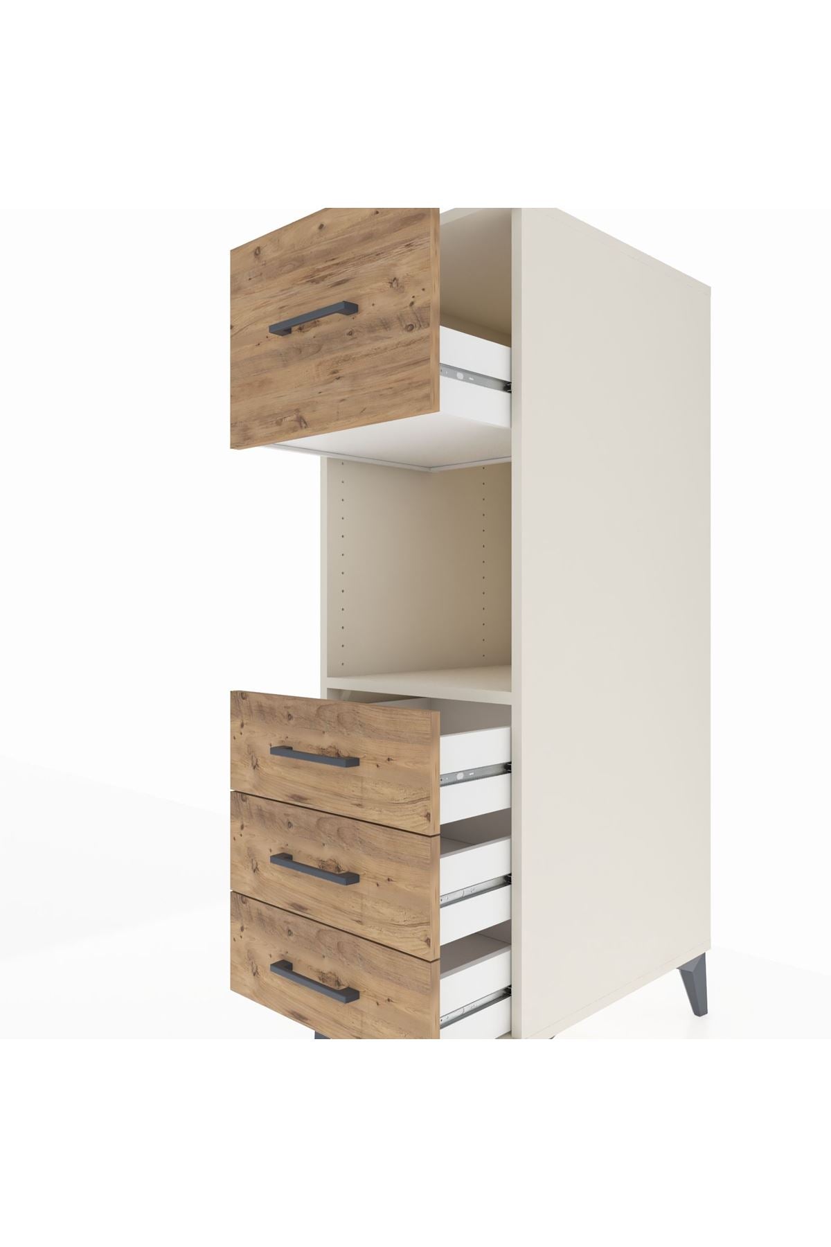 Kronos Dolap Tek Raflı 4 Çekmeceli 44x59x134 Aytaşı-Çam