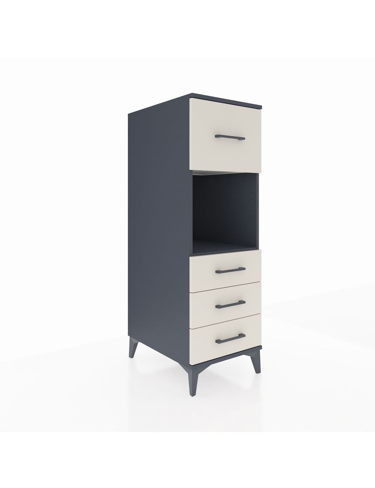 Kronos Dolap Tek Raflı 4 Çekmeceli 44x59x134 Antrasit-Aytaşı