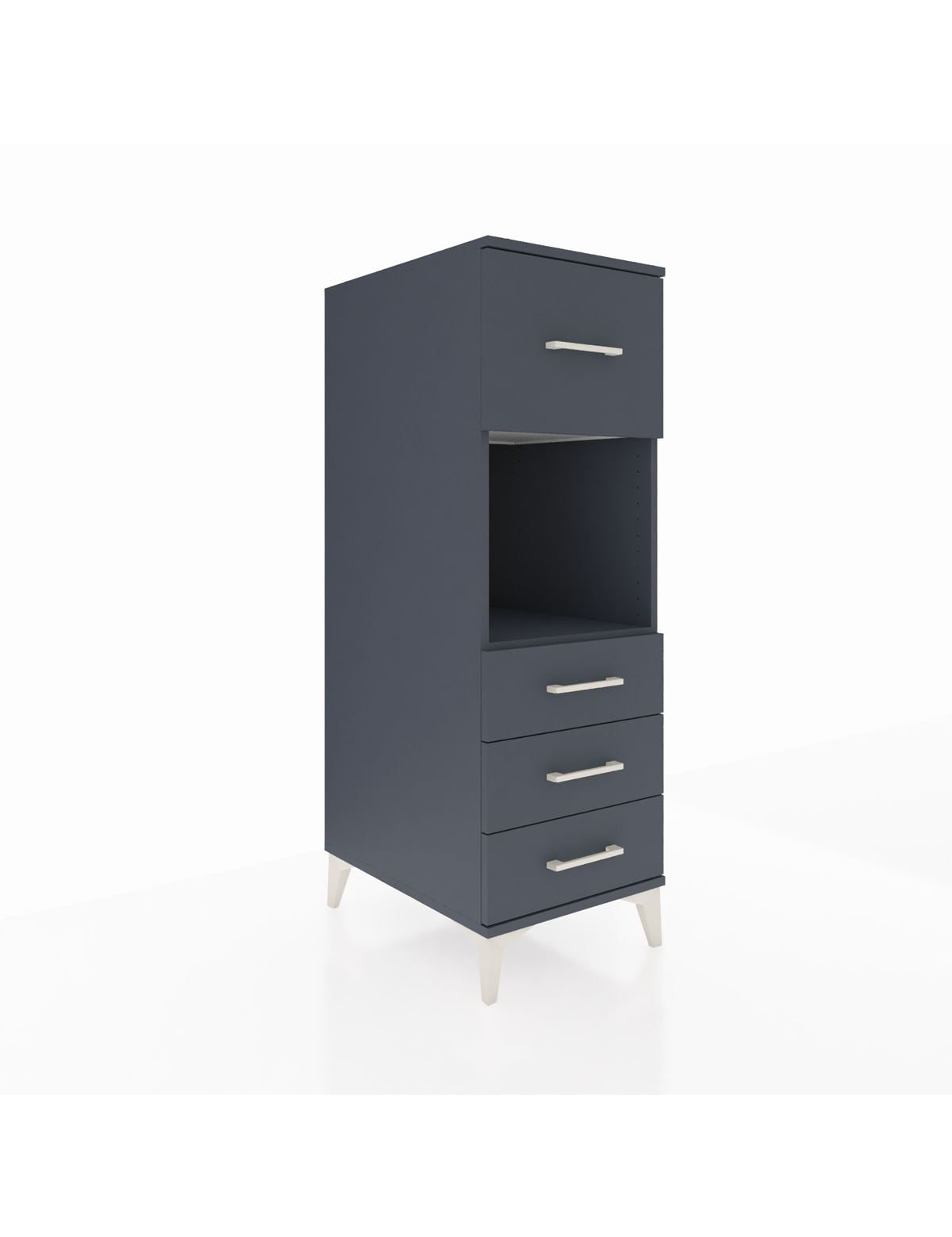 Kronos Dolap Tek Raflı 4 Çekmeceli 44x59x134 Antrasit-Antrasit